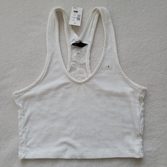 Aeropostale | Crop Halter Lace Back Top NEW Ladies Small Cream - Picture 11 of 14